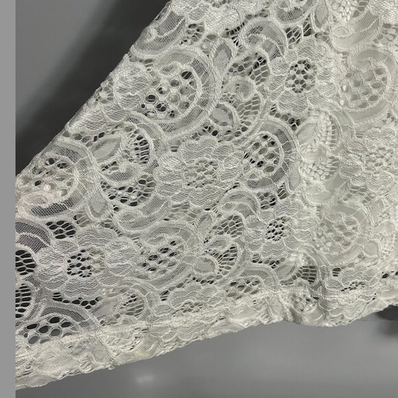 Dress Barn Ivory Lace Overlay Shark Bite Hem Tank Dress Women's Size M - Picture 3 of 11